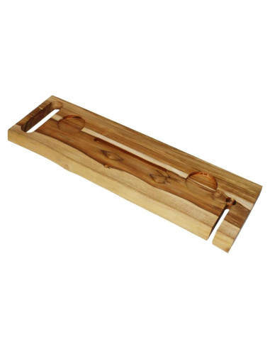 Bandeja de Baño EcoDecors Eleganto 76.2 cm Teak Sólido con Bisel Vivo
