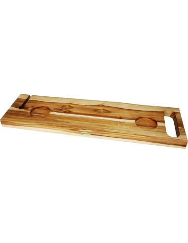 Bandeja de Baño EcoDecors Eleganto 76.2 cm Teak Sólido con Bisel Vivo
