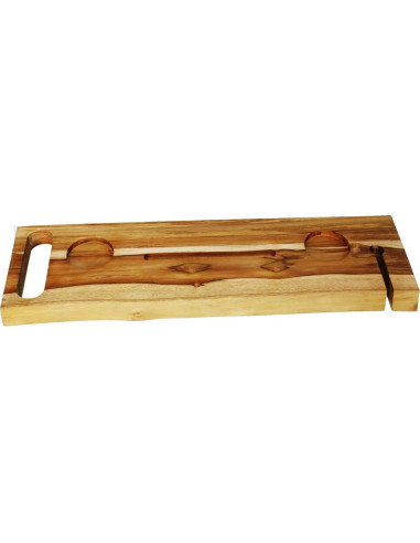 Bandeja de Baño EcoDecors Eleganto 76.2 cm Teak Sólido con Bisel Vivo