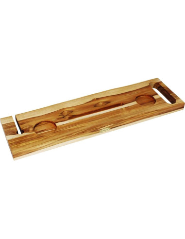 Bandeja de Baño EcoDecors Eleganto 76.2 cm Teak Sólido con Bisel Vivo
