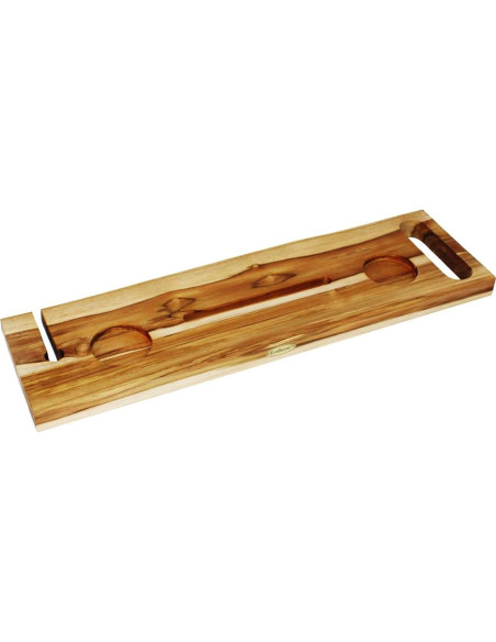 Bandeja de Baño EcoDecors Eleganto 76.2 cm Teak Sólido con Bisel Vivo