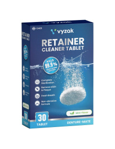 Tabletas Limpiadoras de Retenedores Vyzak - 30 Paquete Menta
