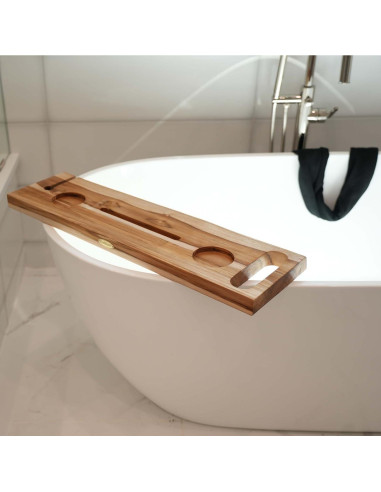 Bandeja de Baño EcoDecors Eleganto 76.2 cm Teak Sólido con Bisel Vivo
