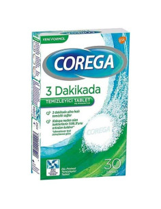 Limpiador de Dentaduras Corega 3 Minutos 30 Tabletas