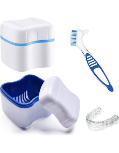 Kit de Baño para Dentaduras BTwood - 2 Copas 29.57ml + 2 Cepillos 2