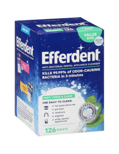 Tabletas de Limpieza de Dentaduras Dentu-Care 126 Unidades + Cepillo de Bambú 2