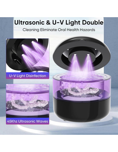 Limpiador Ultrasónico de Retenedores KEYGO 180ML 45kHz Negro