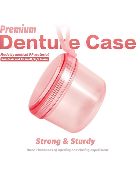 Caja de Baño para Dentaduras Uouovo Grande Rosa 9.5x10.4x7.8cm