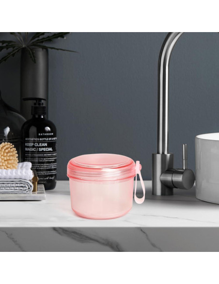 Caja de Baño para Dentaduras Uouovo Grande Rosa 9.5x10.4x7.8cm