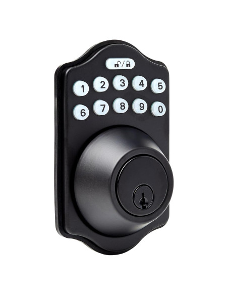 Cerradura Electrónica Amazon Basics Teclado Sin Llave Negra
