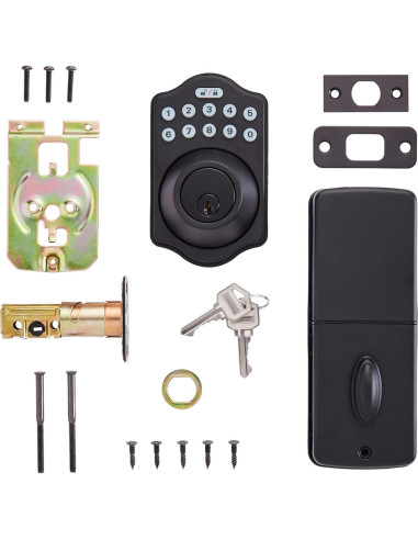 Cerradura Electrónica Amazon Basics Teclado Sin Llave Negra