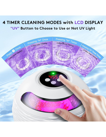 Limpiadora Ultrasónica Dental Portátil 200ML 45kHz - Blanco