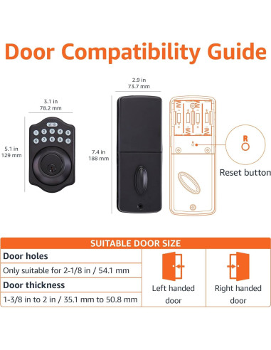 Cerradura Electrónica Amazon Basics Teclado Sin Llave Negra