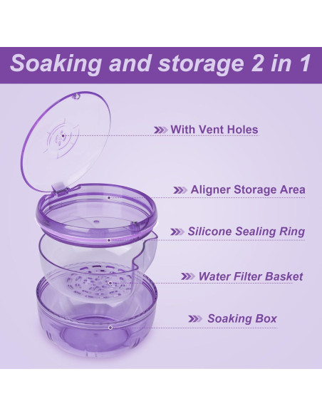 Estuche Limpiador de Retenedores Maoeroral Púrpura 9.5x6.3cm