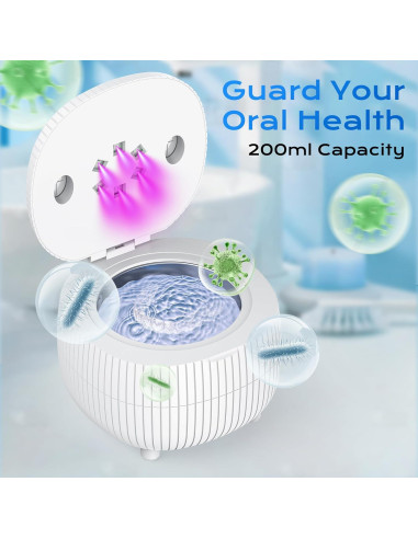 Limpiador Dental Ultrasónico Gaxuzewc 45kHz 25W 200ml Portátil