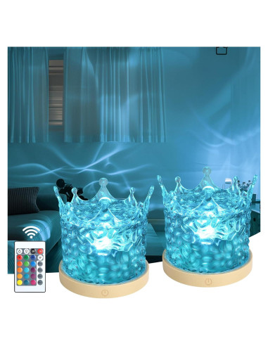 Paquete de 2 Lámparas de Olas ITEFDTUTNE RGB 16 Colores