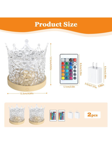 Paquete de 2 Lámparas de Olas ITEFDTUTNE RGB 16 Colores