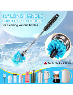 Juego de 5 cepillos de limpieza AnDock para botellas y pajitas 2