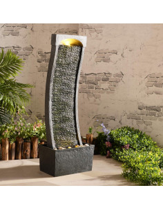 Fuente de Agua en Cascada Teamson Home 98.4 cm LED Negra Gris 2