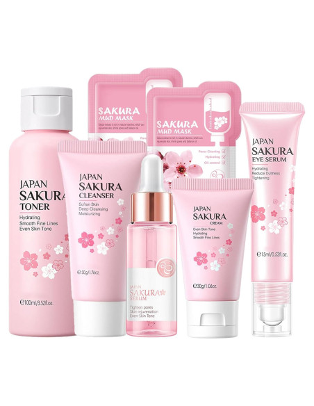 Kit de Cuidado de la Piel Sakura Fashion Base 7 Piezas Hidratante