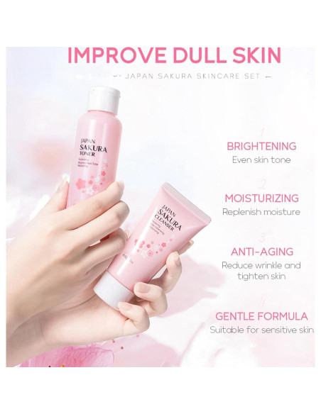 Kit de Cuidado de la Piel Sakura Fashion Base 7 Piezas Hidratante