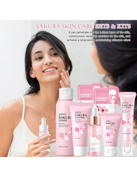 Kit de Cuidado de la Piel Sakura Fashion Base 7 Piezas Hidratante