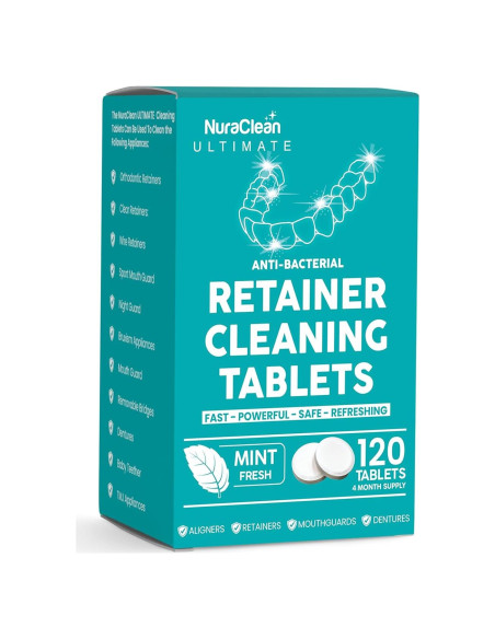 Tabletas Limpiadoras NuraClean para Retenedores y Dentaduras - 120 Unidades Tabletas Limpiadoras NuraClean para Retenedores y Dentaduras - 120 Unidades