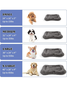 Cama para Perros Grandes ANWA 101.6x71.1cm Lavable Gris 2
