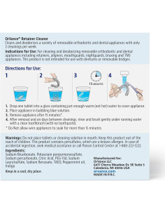 Tabletas Limpiadoras OrVance para Retenedores y Alineadores - 3 Meses 2