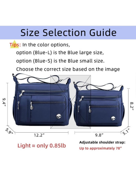 Bolso de Hombro MINTEGRA Azul Pequeño con Múltiples Bolsillos