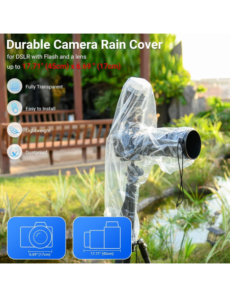 Paquete de 2 Cubiertas de Lluvia para Lentes 45 cm Jinjiacheng