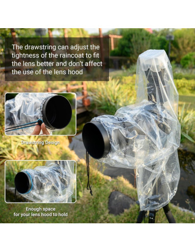 Paquete de 2 Cubiertas de Lluvia para Lentes 45 cm Jinjiacheng