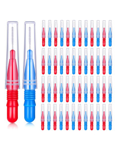 50 Cepillos Interdentales Patelai para Higiene Oral - Rojo y Azul