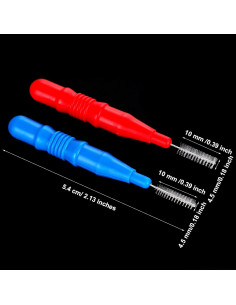 50 Cepillos Interdentales Patelai para Higiene Oral - Rojo y Azul 2