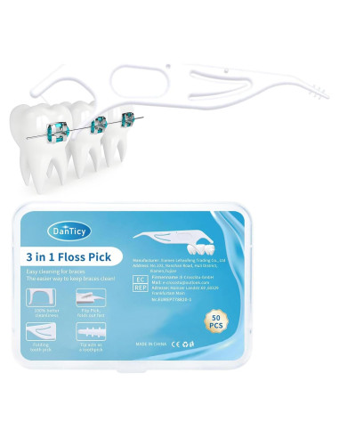 Hilo Dental Ortodóntico 3 en 1 Danticy - 50 Unidades