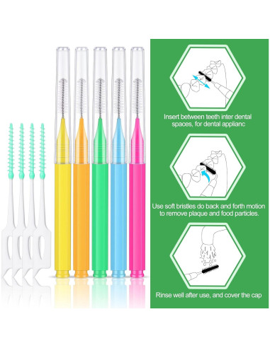 Zopeal 250 Pcs Cepillos Interdentales y Palillos Dentales