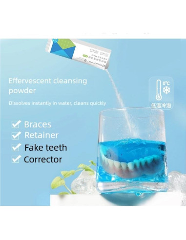 YANDY Polvo de limpieza para retenedores y aparatos dentales 30 paquetes
