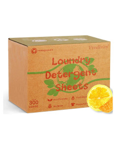 Hojas de detergente ecológico Freelivity 300 unidades limón naranja