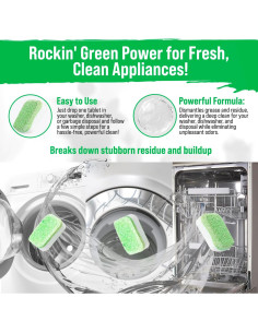 Tabletas de Limpieza Rockin' Green para Lavadoras y Lavavajillas - 24 Unidades 2