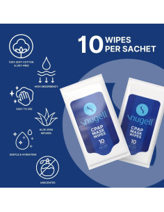 Toallitas CPAP de Viaje Snugell - 12 Paquetes de 10 Hojas 2