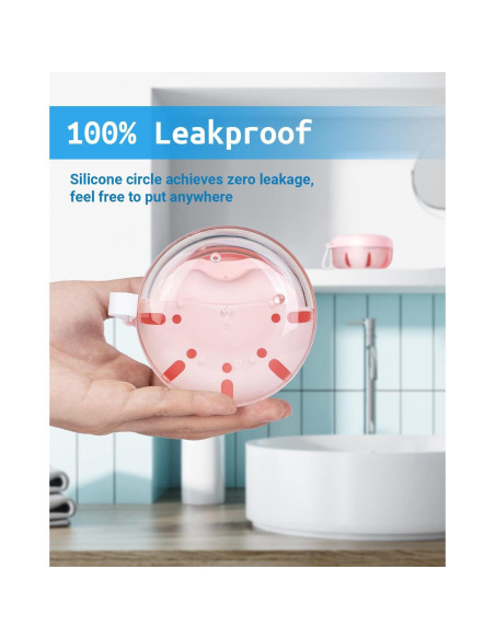 Estuche para Dentaduras SEANCHEER Rosa Portátil a Prueba de Fugas