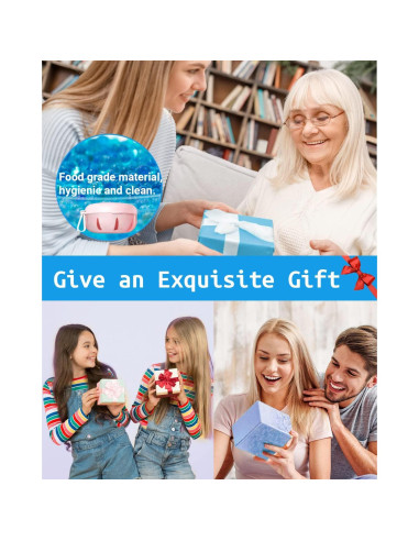 Estuche para Dentaduras SEANCHEER Rosa Portátil a Prueba de Fugas