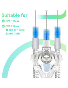 Limpiador de Manguera CPAP Bozenu 2.13m y Cepillo 17.78cm Azul 2