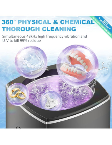 Limpiador Ultrasonido Anraye para Retenedores y Dentaduras 43kHz
