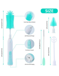 Limpiador Eléctrico de Botellas LIFRTRIBE Verde con Accesorios 2