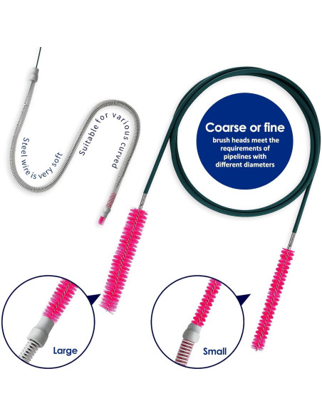 Cepillo Limpiador CPAP YZAHGDS Flexible 2.24m Acero Inoxidable