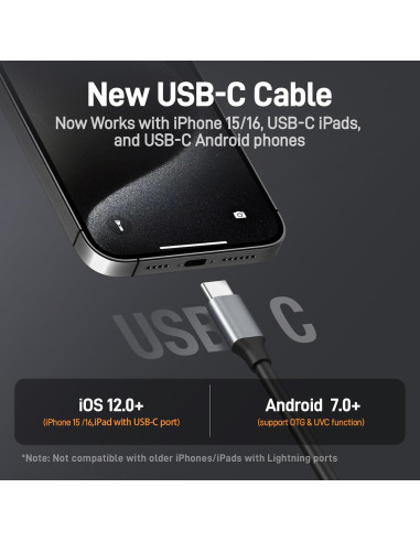 Borescope USB-C Teslong NTG100-C para Rifles, 114.3 cm