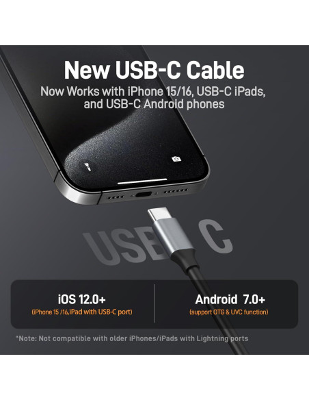 Borescope USB-C Teslong NTG100-C para Rifles, 114.3 cm