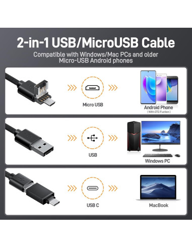Borescope USB-C Teslong NTG100-C para Rifles, 114.3 cm