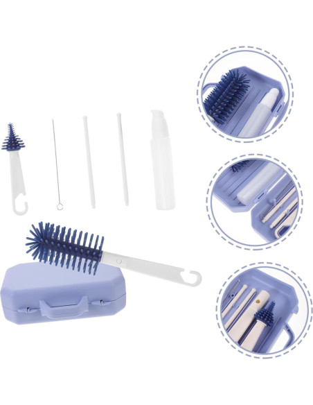 Set de Cepillos de Limpieza para Botellas y Tetinas - Azul